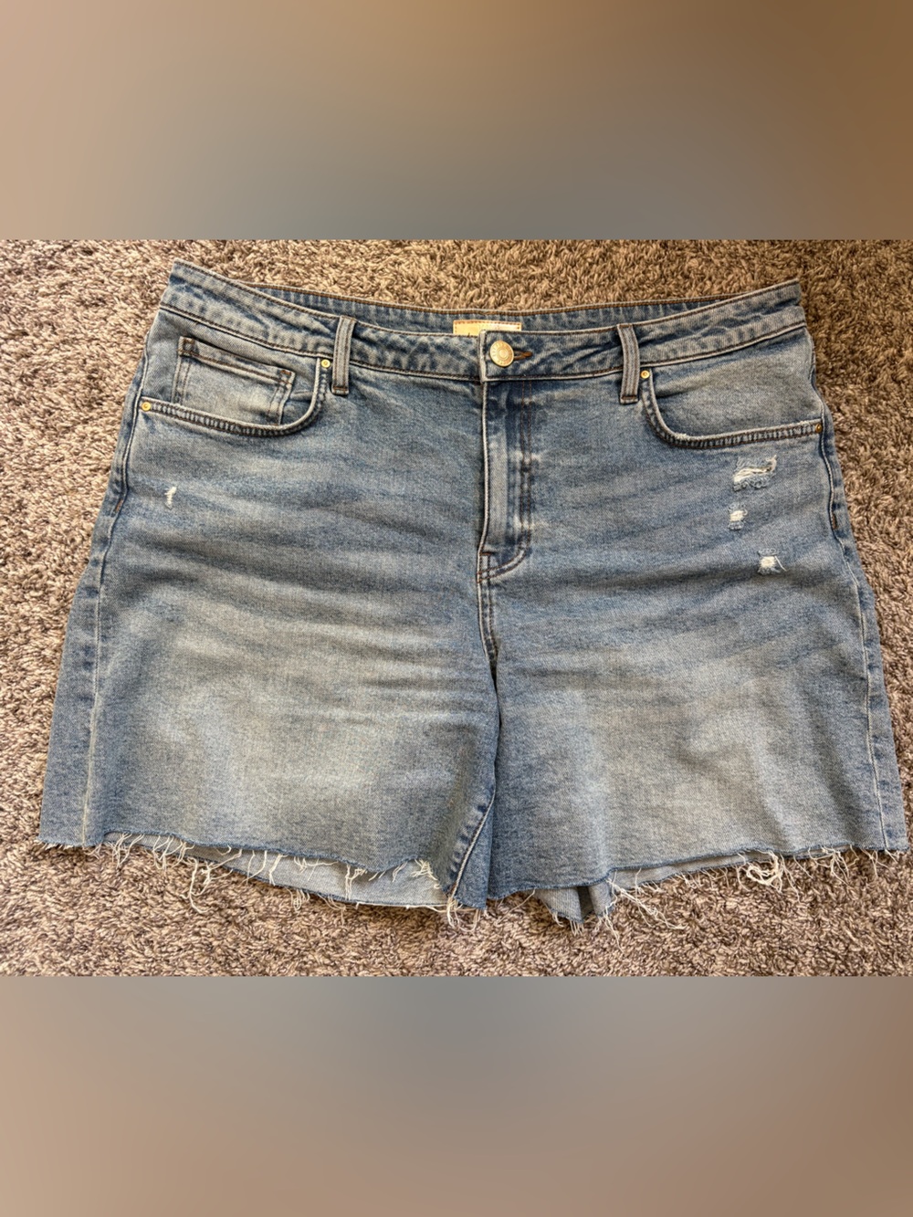 Kut from the Kloth Light Blue Distressed Denim Shorts
